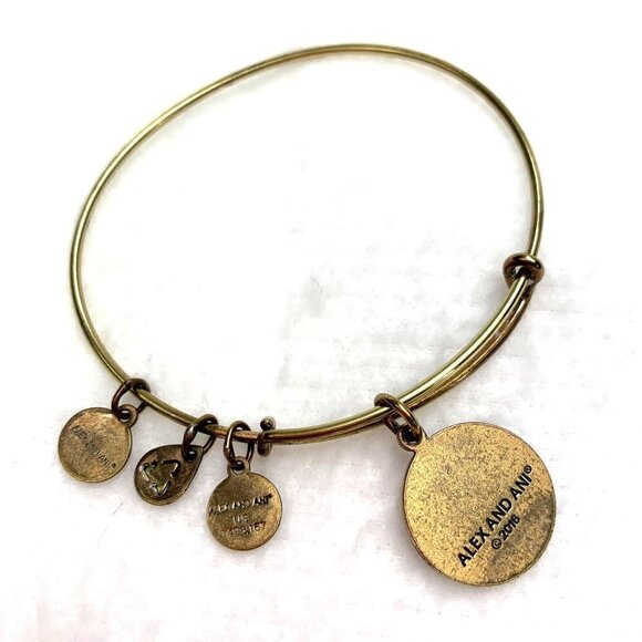 Alex and Ani University of Arizona Charm Bracelet-Gold, Expands 2"- 3.5" - Picture 2 of 2